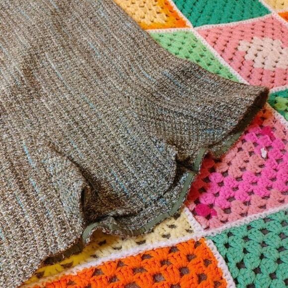 Emma James Size 16 Liz Claiborne Company Tweed Green Skirt Zipper Frill Business - Picture 6 of 9